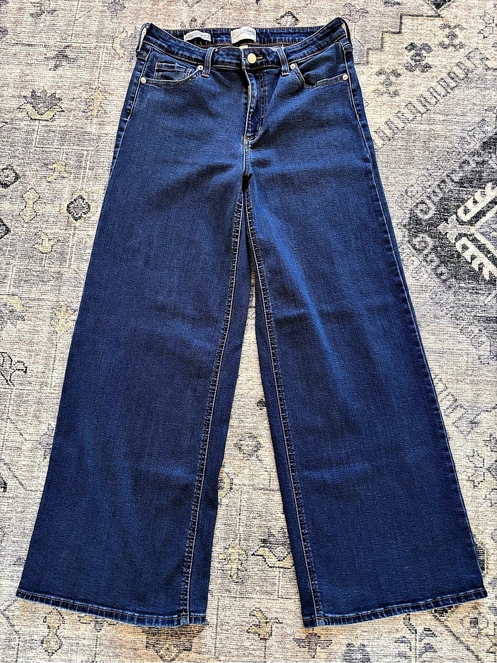 Universal Thread High Rise Everyday Wide Leg Jeans in Dark Blue Size 12T